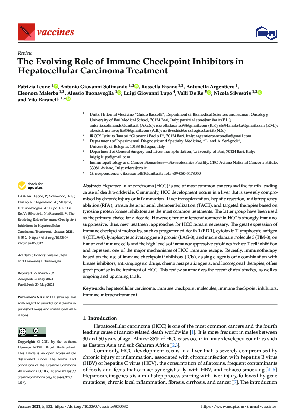 (PDF) The Evolving Role of Immune Checkpoint Inhibitors in ...