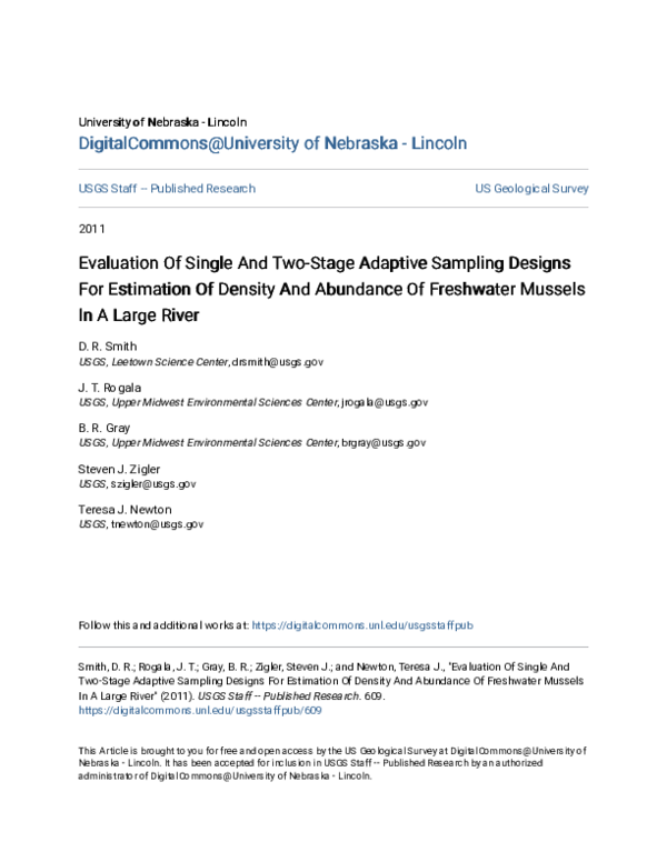 (PDF) Evaluation of single and two-stage adaptive sampling designs for ...