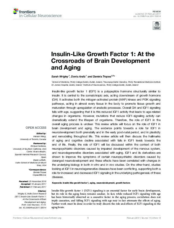 (PDF) Insulin-Like Growth Factor 1: At the Crossroads of Brain ...