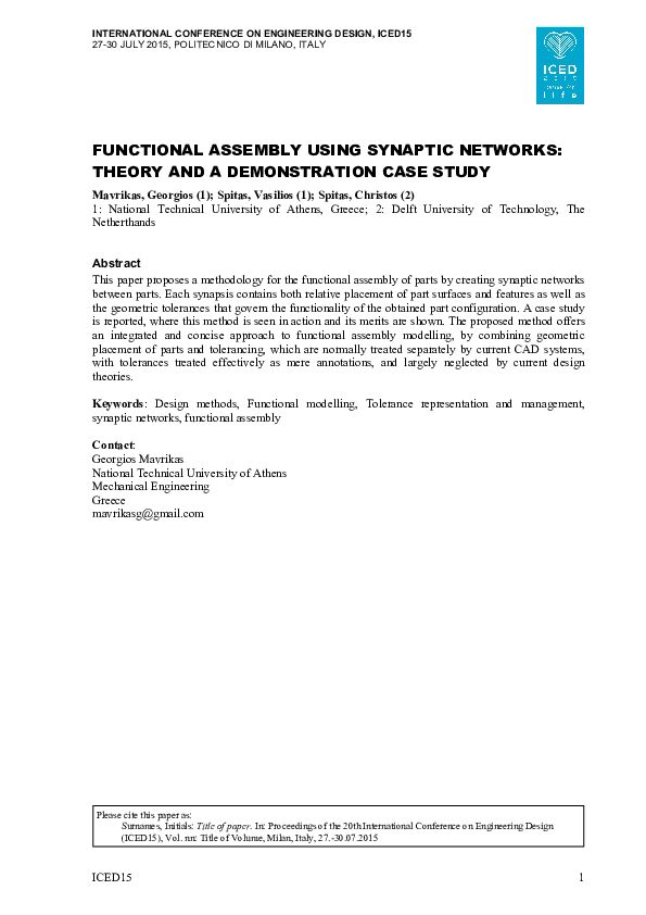 (PDF) Functional Assembly using synaptic networks Theory and a ...