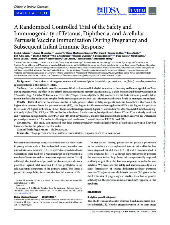 (PDF) A Randomized Controlled Trial of the Safety and Immunogenicity of ...