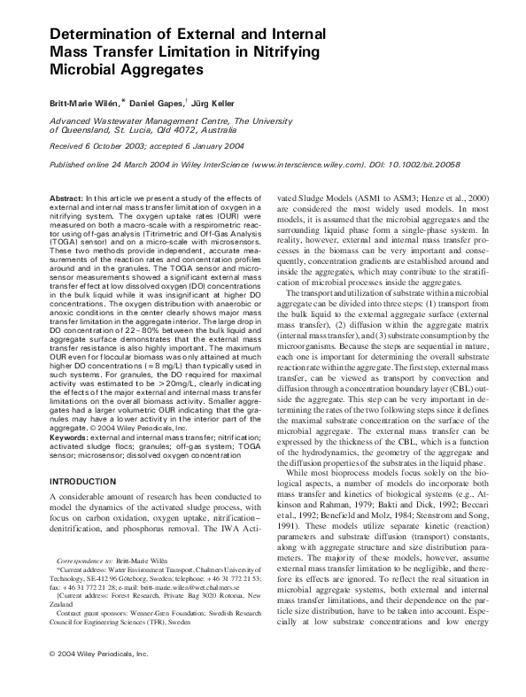 (PDF) Determination of external and internal mass transfer limitation ...