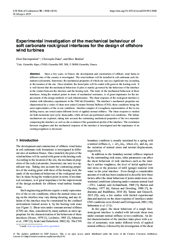 (PDF) Experimental investigation of the mechanical behavior of ...