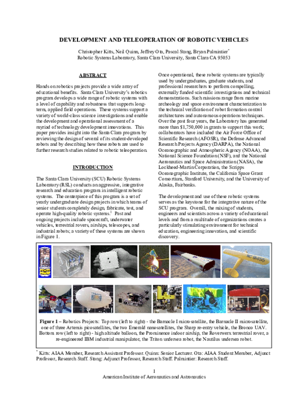 (PDF) Development and Teleoperation of Robotic Vehicles