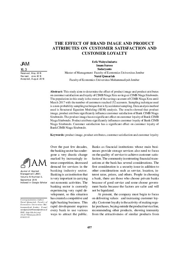 (PDF) The Effect of Brand Image and Product Attributes on Customer ...