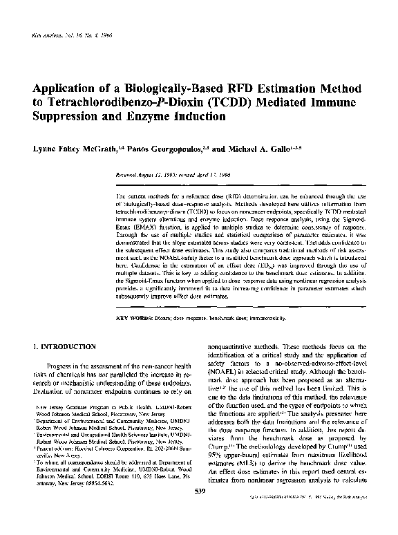(PDF) Application of a Biologically-Based RFD Estimation Method to ...