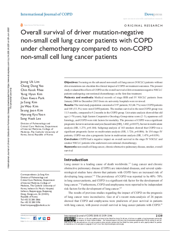 (PDF) Overall survival of driver mutation-negative non-small cell lung ...