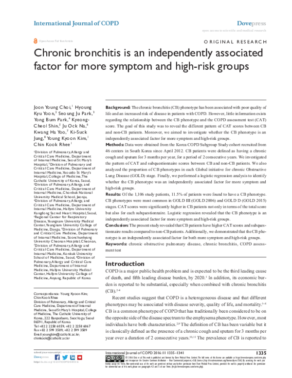 (PDF) Chronic bronchitis is an independently associated factor for more ...