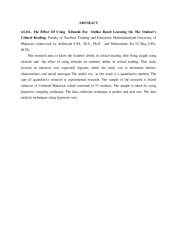 (PDF) ALDA. The Effect Of Using Edmodo For Online Based Learning On The ...