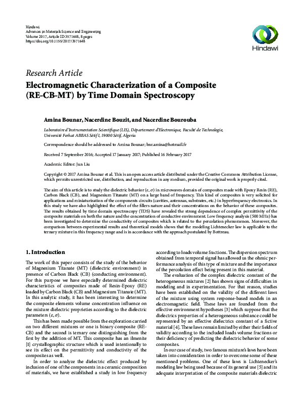(PDF) Electromagnetic Characterization of Composite Materials and ...