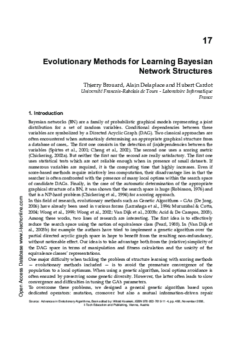 (PDF) Evolutionary Methods for Learning Bayesian Network Structures