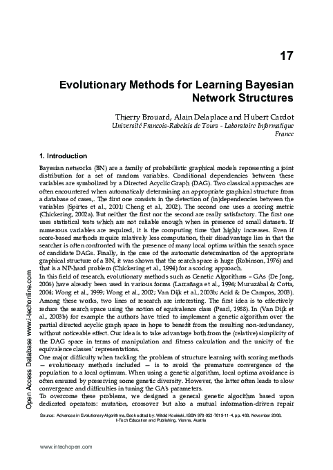 (PDF) Two Evolutionary Methods for Learning Bayesian Network Structures