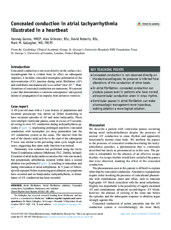 (PDF) Concealed conduction in atrial tachyarrhythmia illustrated in a ...