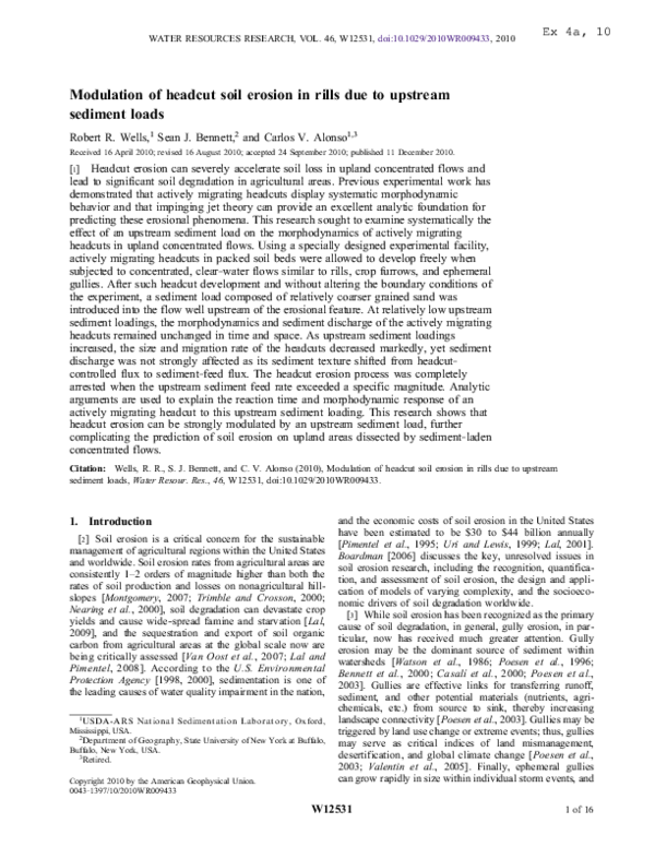 (PDF) Modulation of headcut soil erosion in rills due to upstream ...