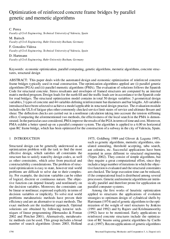 (PDF) Optimization of reinforced concrete frame bridges by parallel ...