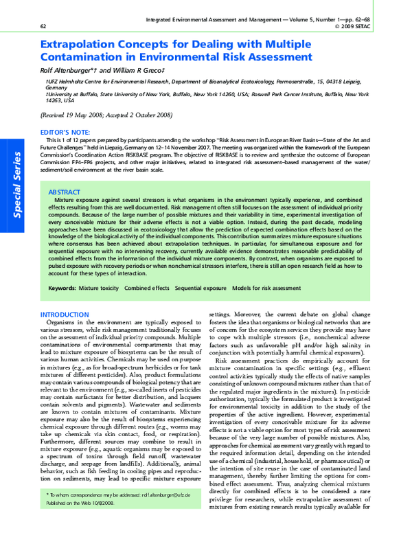 (PDF) Extrapolation Concepts for Dealing with Multiple Contamination in ...