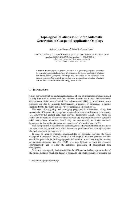 (PDF) Topological Relations as Rule for Automatic Generation of ...
