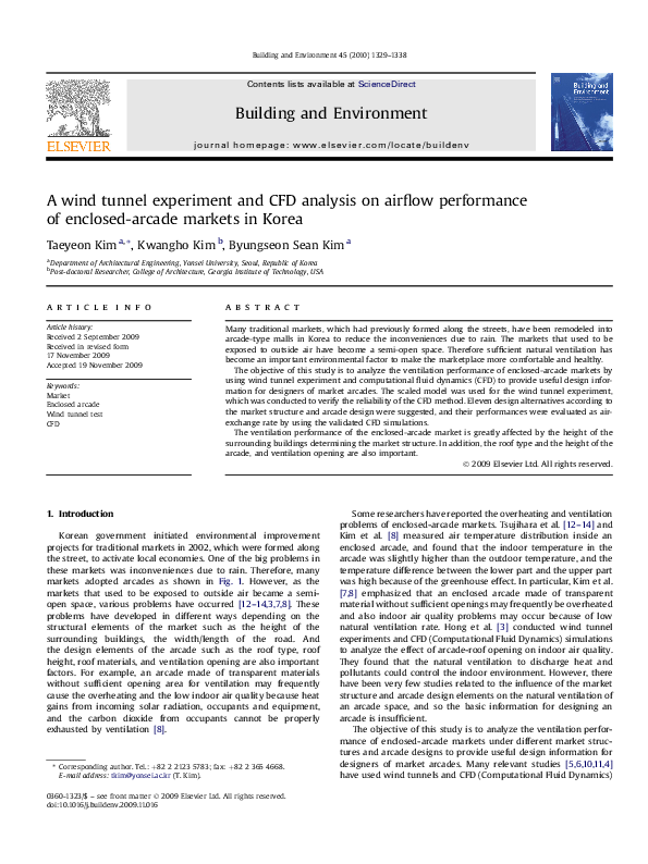 (PDF) A wind tunnel experiment and CFD analysis on airflow performance ...