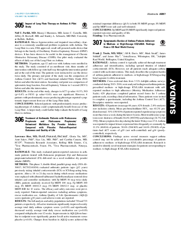 (PDF) Impact of Lung Flute Therapy on Asthma A Pilot Study Stanley