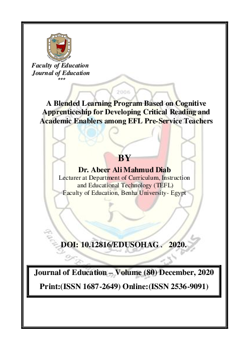 (PDF) A Blended Learning Program Based on Cognitive Apprenticeship for ...