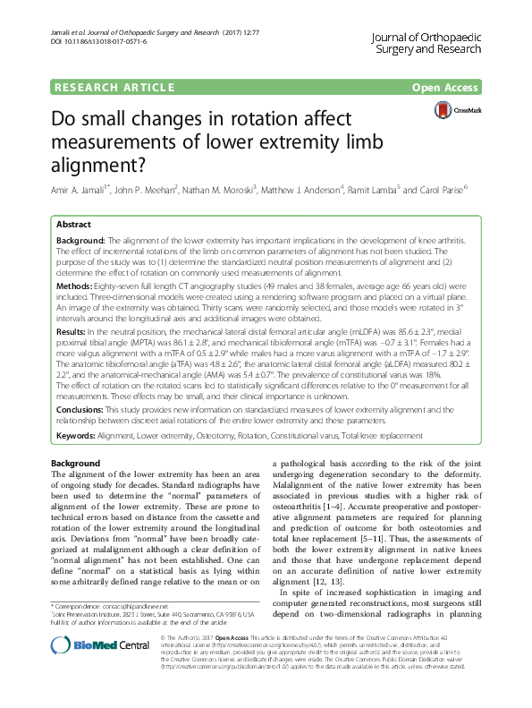 (PDF) Do small changes in rotation affect measurements of lower ...