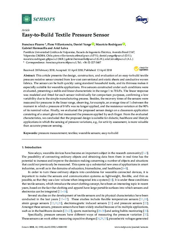 (PDF) Easy-to-Build Textile Pressure Sensor