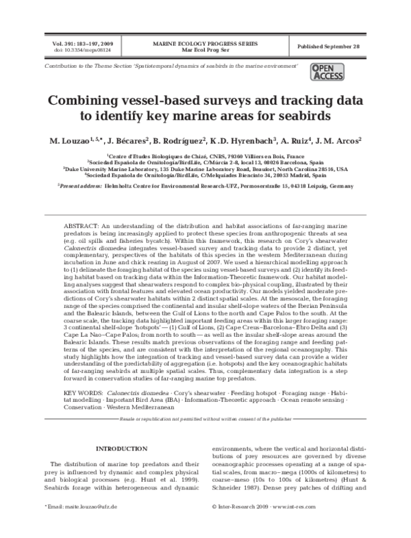 (PDF) Combining vessel-based surveys and tracking data to identify key ...