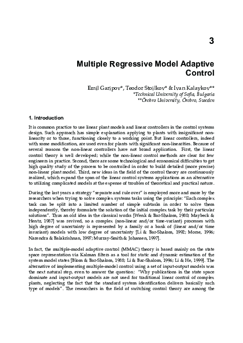 (PDF) Multiple Regressive Model Adaptive Control