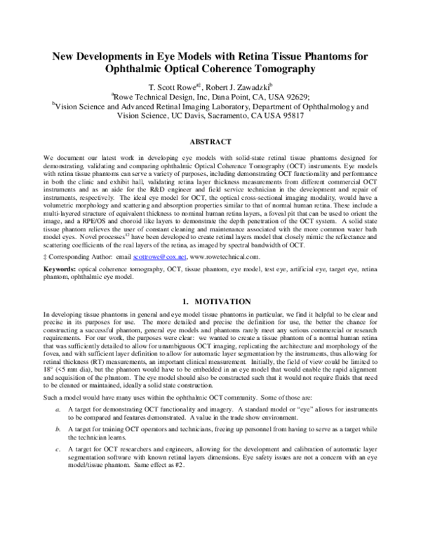(PDF) New developments in eye models with retina tissue phantoms for ...