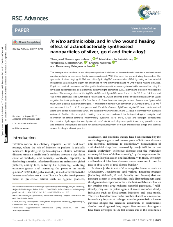 (PDF) In vitro antimicrobial and in vivo wound healing effect of ...