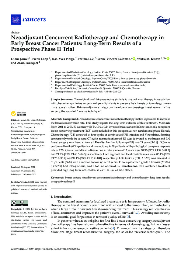 (PDF) Neoadjuvant Concurrent Radiotherapy and Chemotherapy in Early ...
