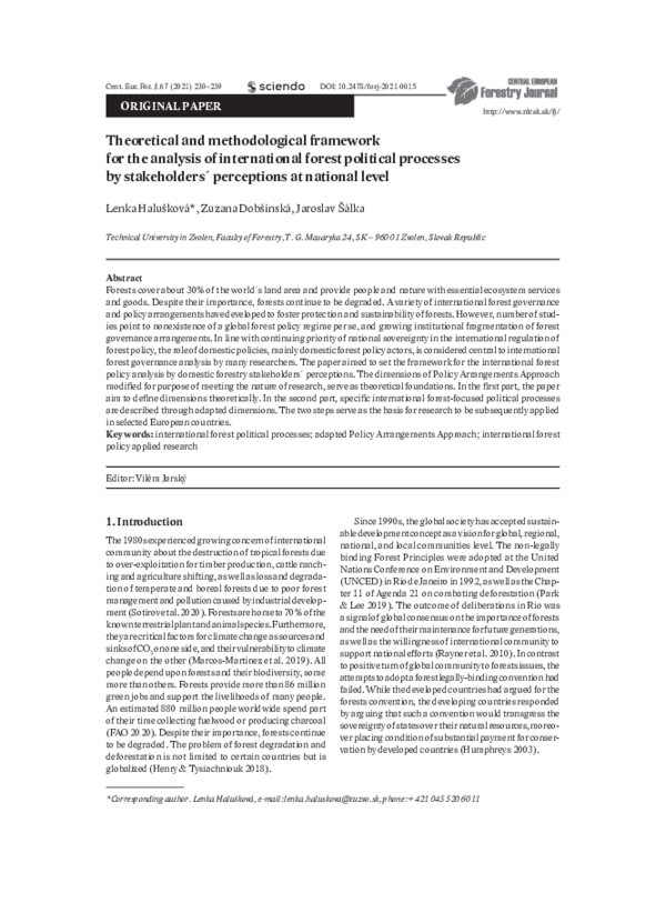 (PDF) Theoretical and methodological framework for the analysis of ...