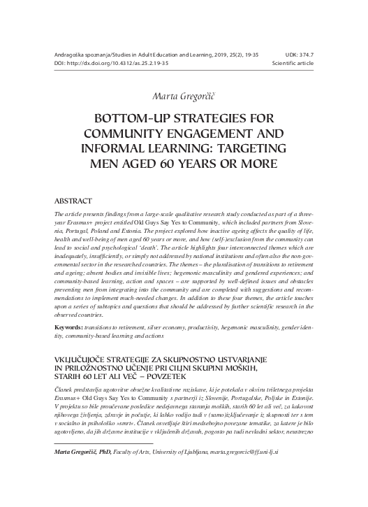 (PDF) Bottom-Up Strategies for Community Engagement and Informal ...