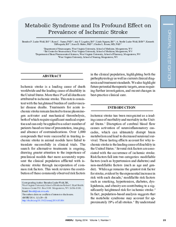 (PDF) Metabolic Syndrome and its Profound Effect on the Development of ...