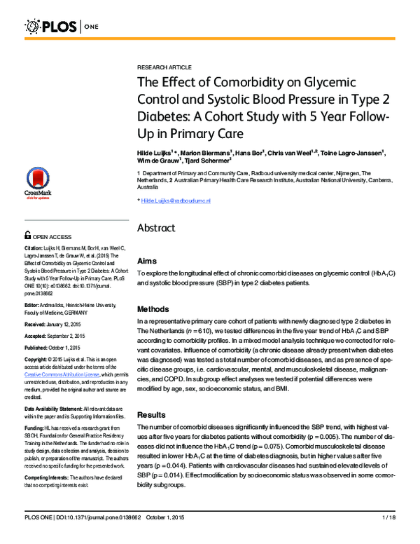 (PDF) The Effect of Comorbidity on Glycemic Control and Systolic Blood ...