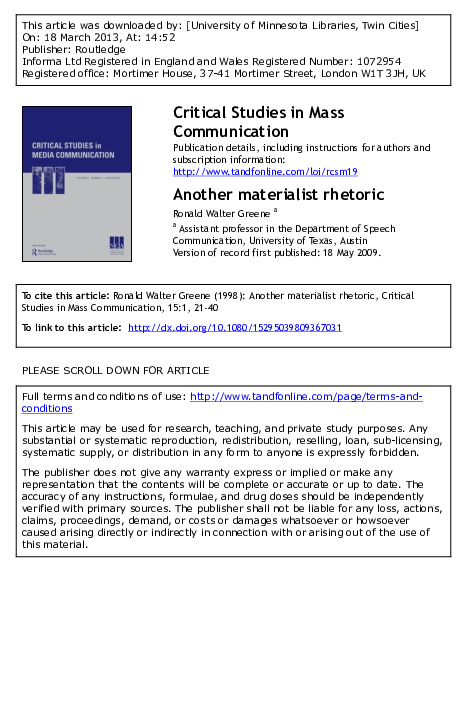 (PDF) Another Materialist Rhetoric