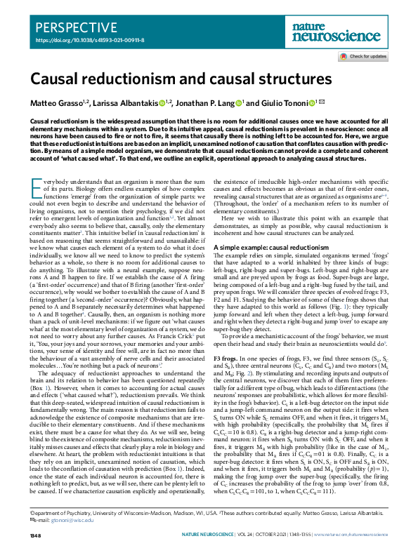 (PDF) Causal reductionism and causal structures