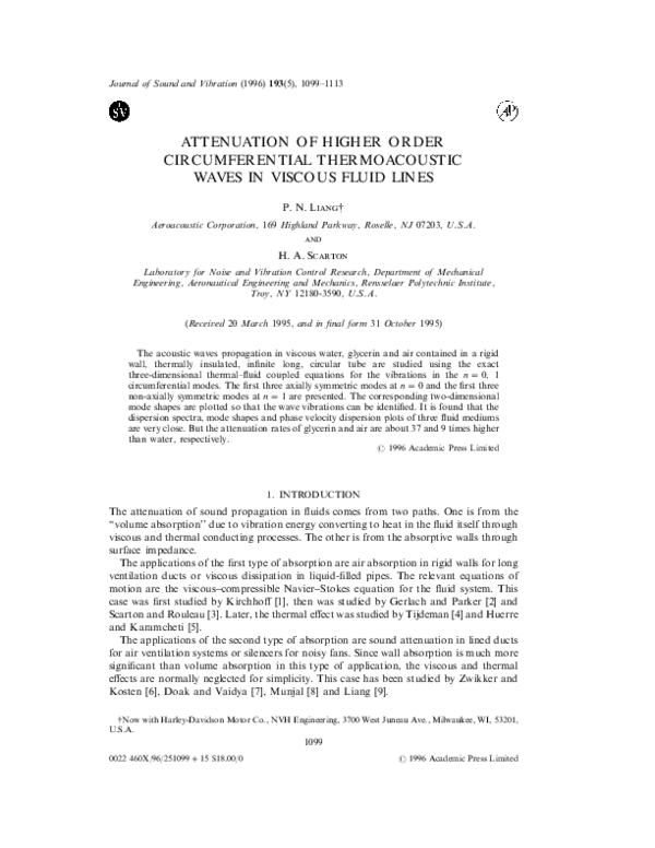 (PDF) Attenuation of Higher Order Circumferential Thermoacoustic Waves ...