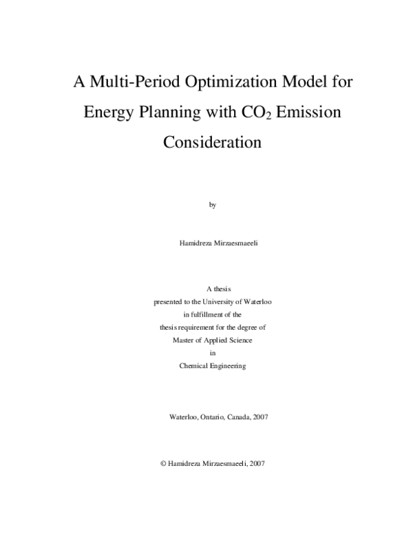 (PDF) A multi-period optimization model for energy planning with CO2 ...