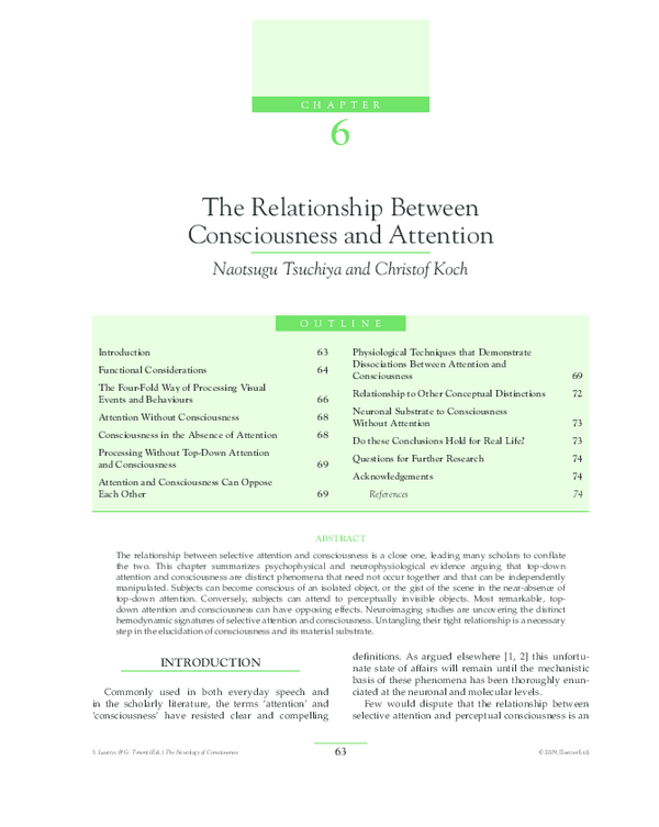 (PDF) The relationship between consciousness and attention