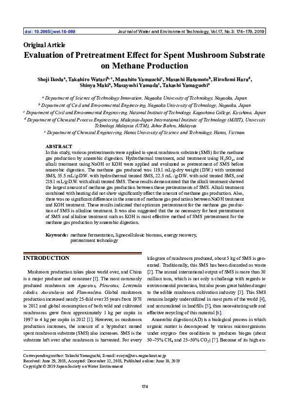 (PDF) Evaluation of Pretreatment Effect for Spent Mushroom Substrate on ...