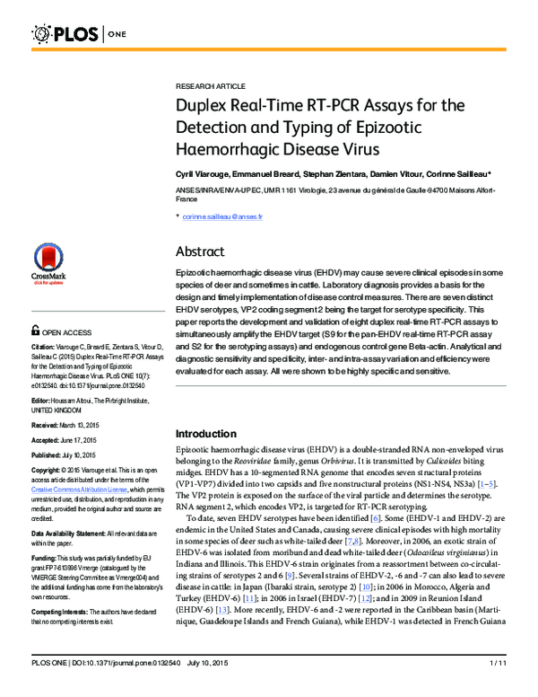 (PDF) Duplex Real-Time RT-PCR Assays for the Detection and Typing of ...