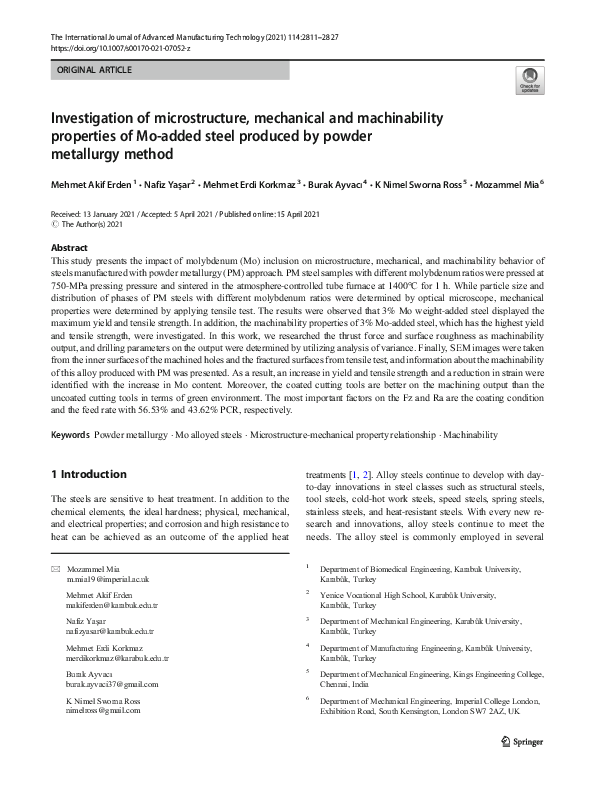 (PDF) Investigation of microstructure, mechanical and machinability ...