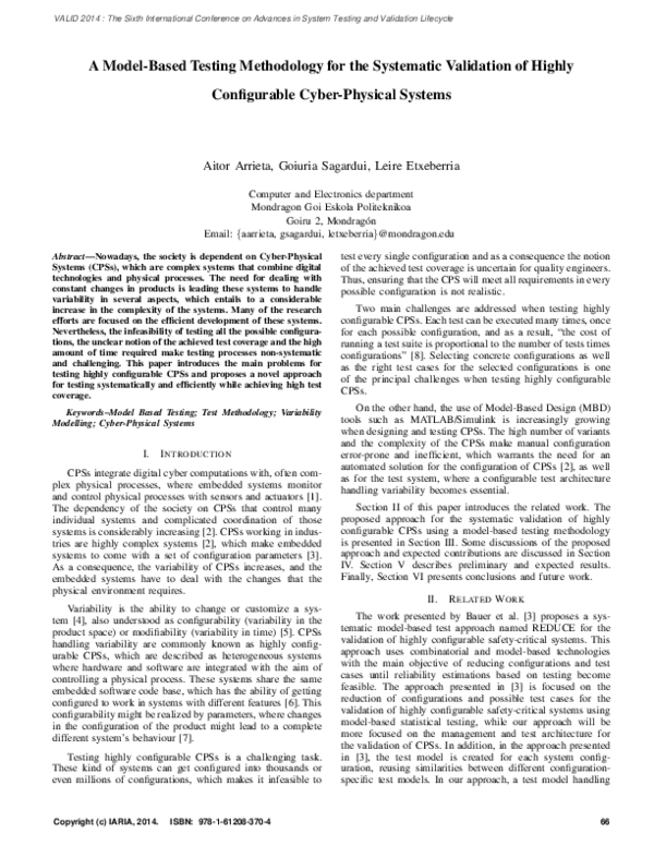 (PDF) A Model-Based Testing Methodology for the Systematic Validation ...