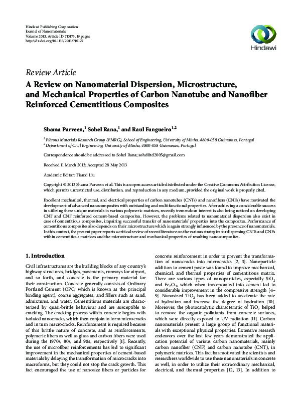 (PDF) A Review on Nanomaterial Dispersion, Microstructure, and