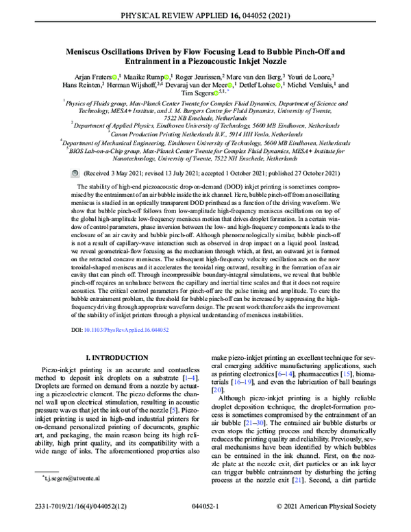 (PDF) Meniscus Oscillations Driven by Flow Focusing Lead to Bubble ...