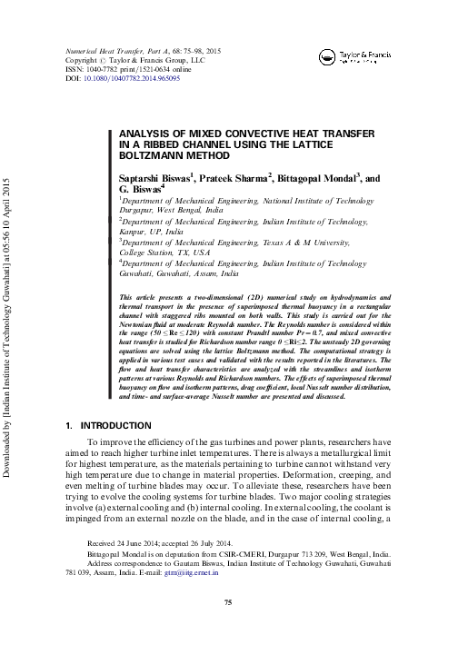 (PDF) Analysis of Mixed Convective Heat Transfer in a Ribbed Channel ...