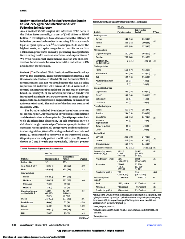 (PDF) Implementation of an Infection Prevention Bundle to Reduce ...