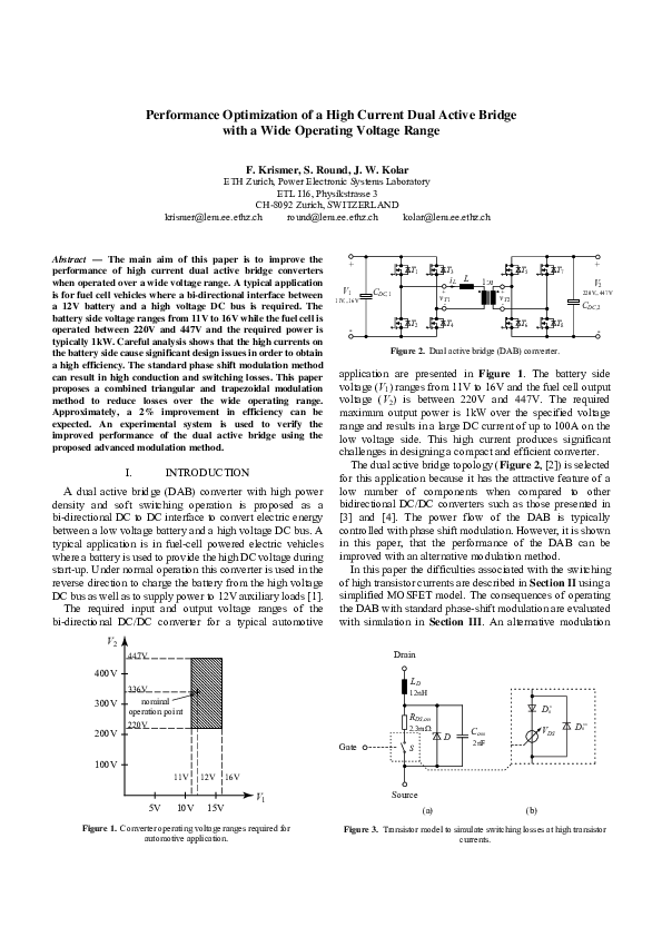 (PDF) Performance optimization of a high current dual active bridge ...