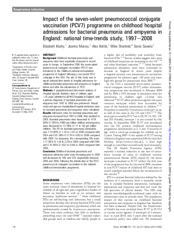 (PDF) Impact of the seven-valent pneumococcal conjugate vaccination ...
